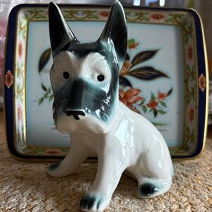 MCM 1950’s vintage Black and White Ceramic Scotty Dog Figurine